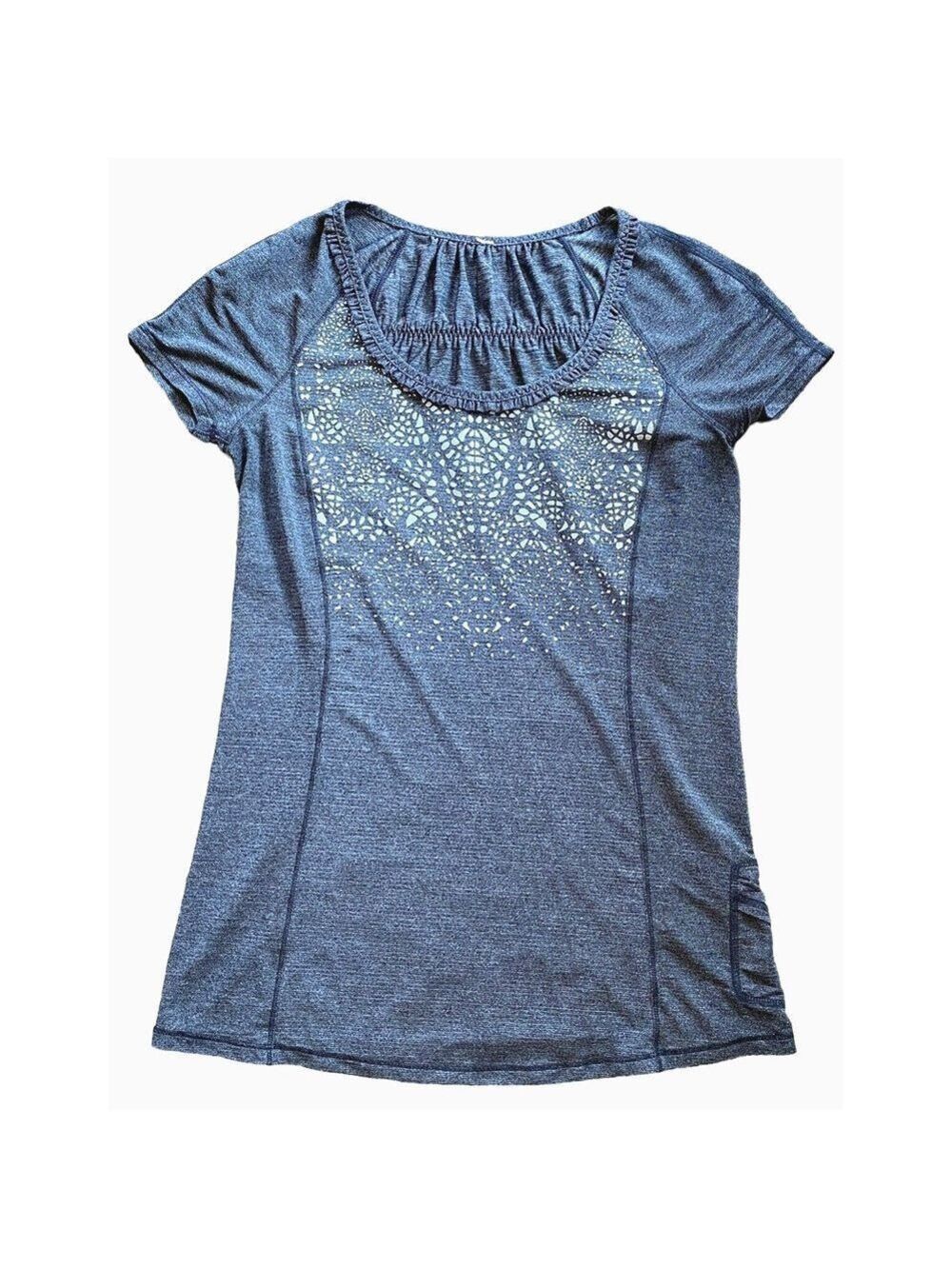 Lululemon Run Wild Short Sleeve Tech Shirt Reflective Gray Sz 4 Run Gym - Picture 1 of 6